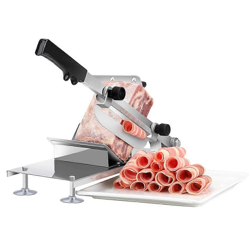 Manual Frozen Meat Cutter, Adjustable Thickness, Small for Kitchen, Beef Mutton
