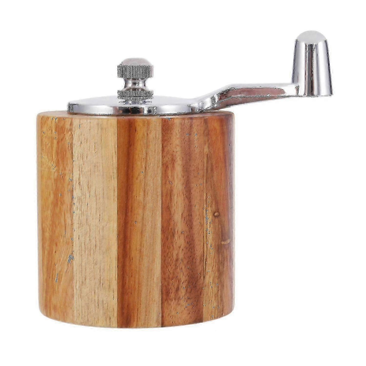 Wood Pepper Grinder with Adjustable Setting Hand Crank Salt Shaker Classic Handle