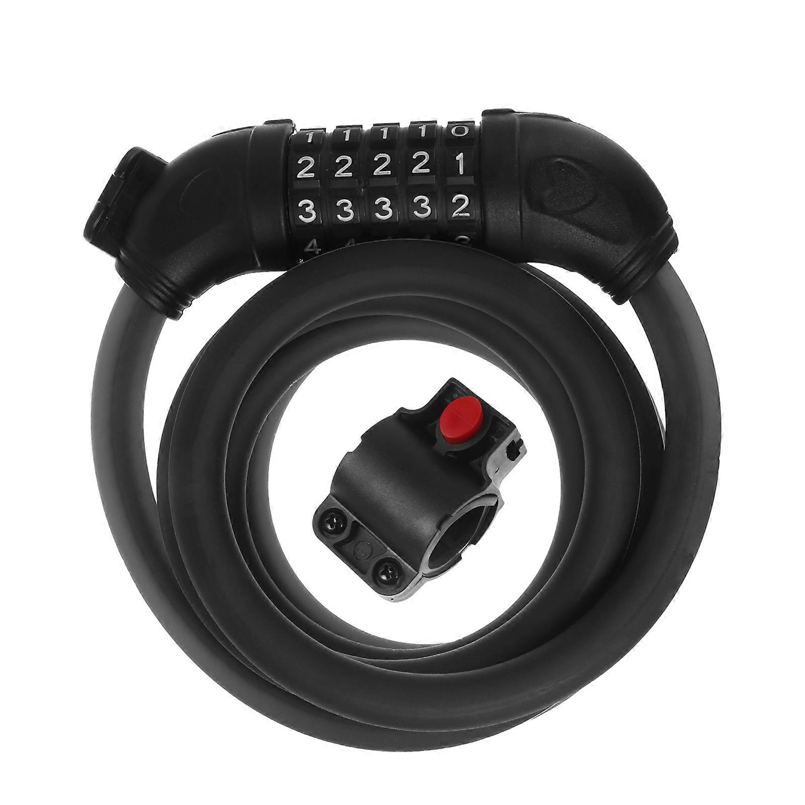 Heavy Duty Bike Cable Lock with Resettable Security Code, Reflective Coating, for Bicycle, Gates, Fences, Outdoor Use, Black
