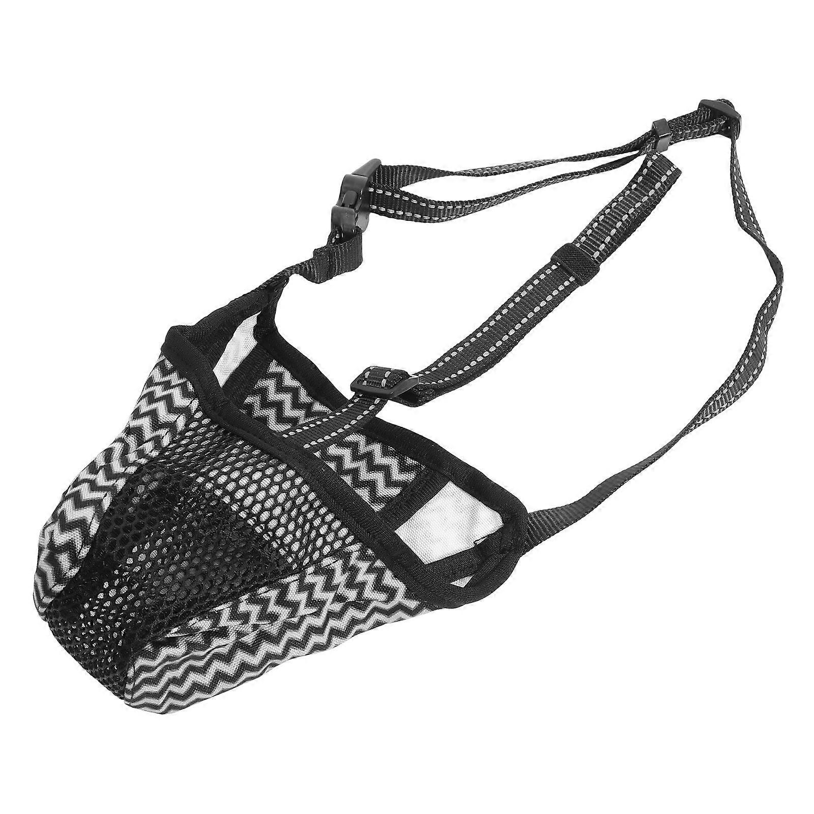 Prevent Barking Dog Muzzle Mesh Breathable for Medium and Large Sized Dog Grey Color XXL Size 1Pack