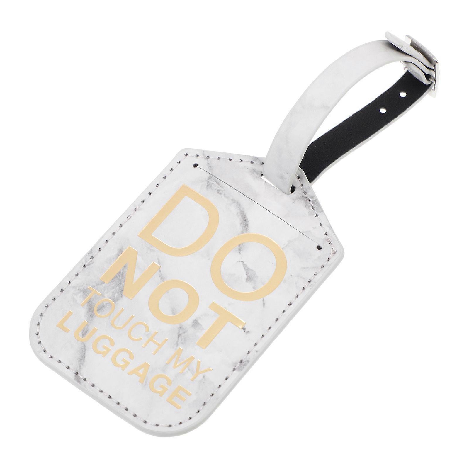 Simple Luggage Tag for Travel with Adjustable Strap Lightweight PU Material Light Grey 1 Pc