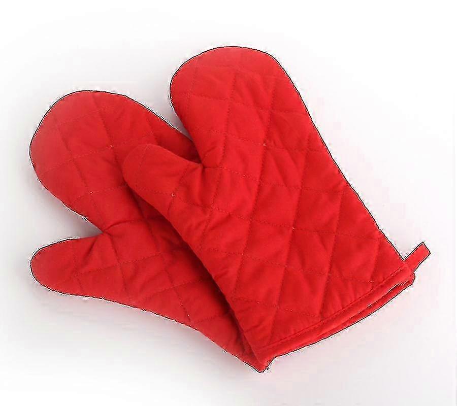 2pcs Thick Heat-resistant Oven Mitt Baking Gloves Cotton