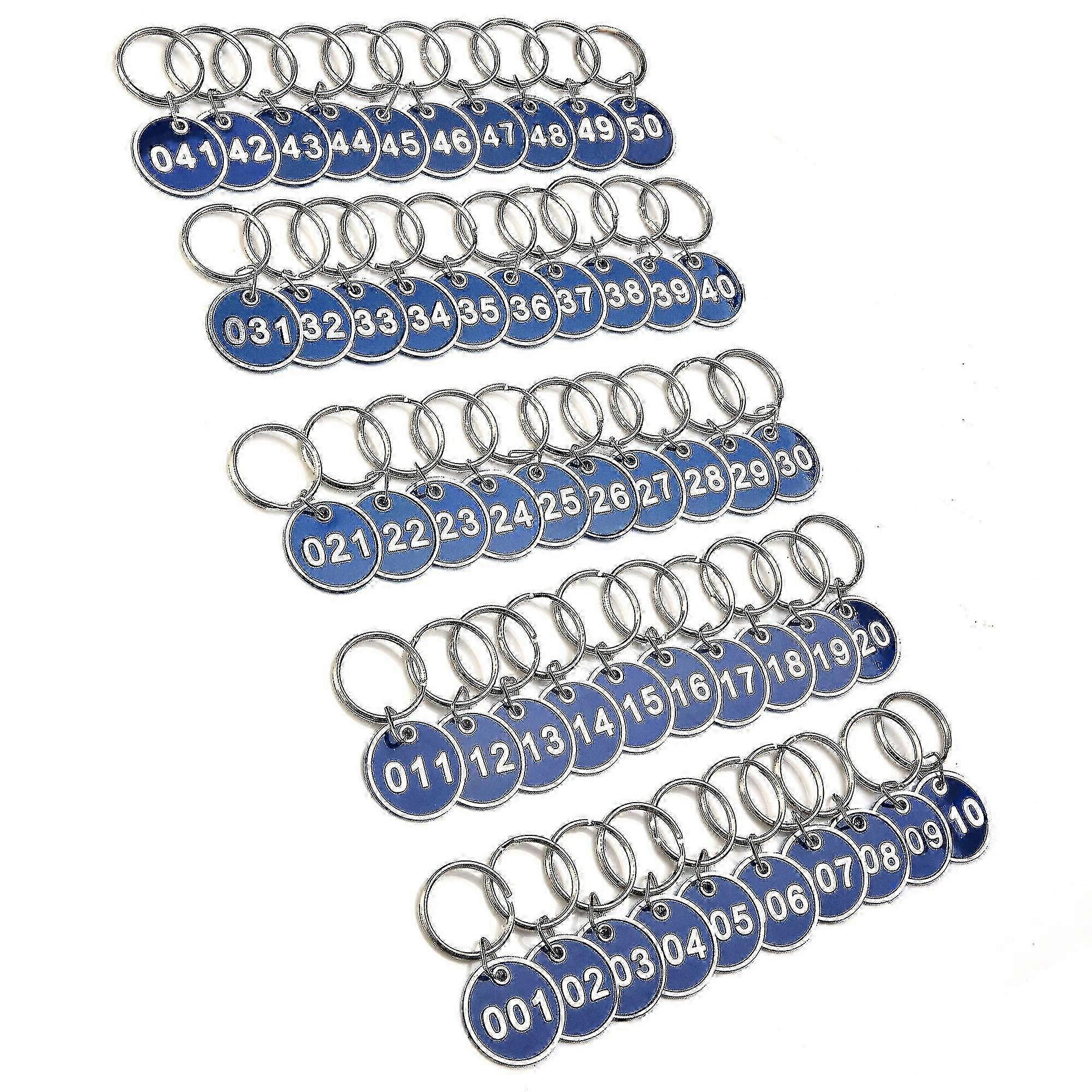 1-100 Numbers Key Chain Numbers Tags Locker Gym Key Rings Engraved Number With Key Rings Key Ring Aluminum Numbers Tag