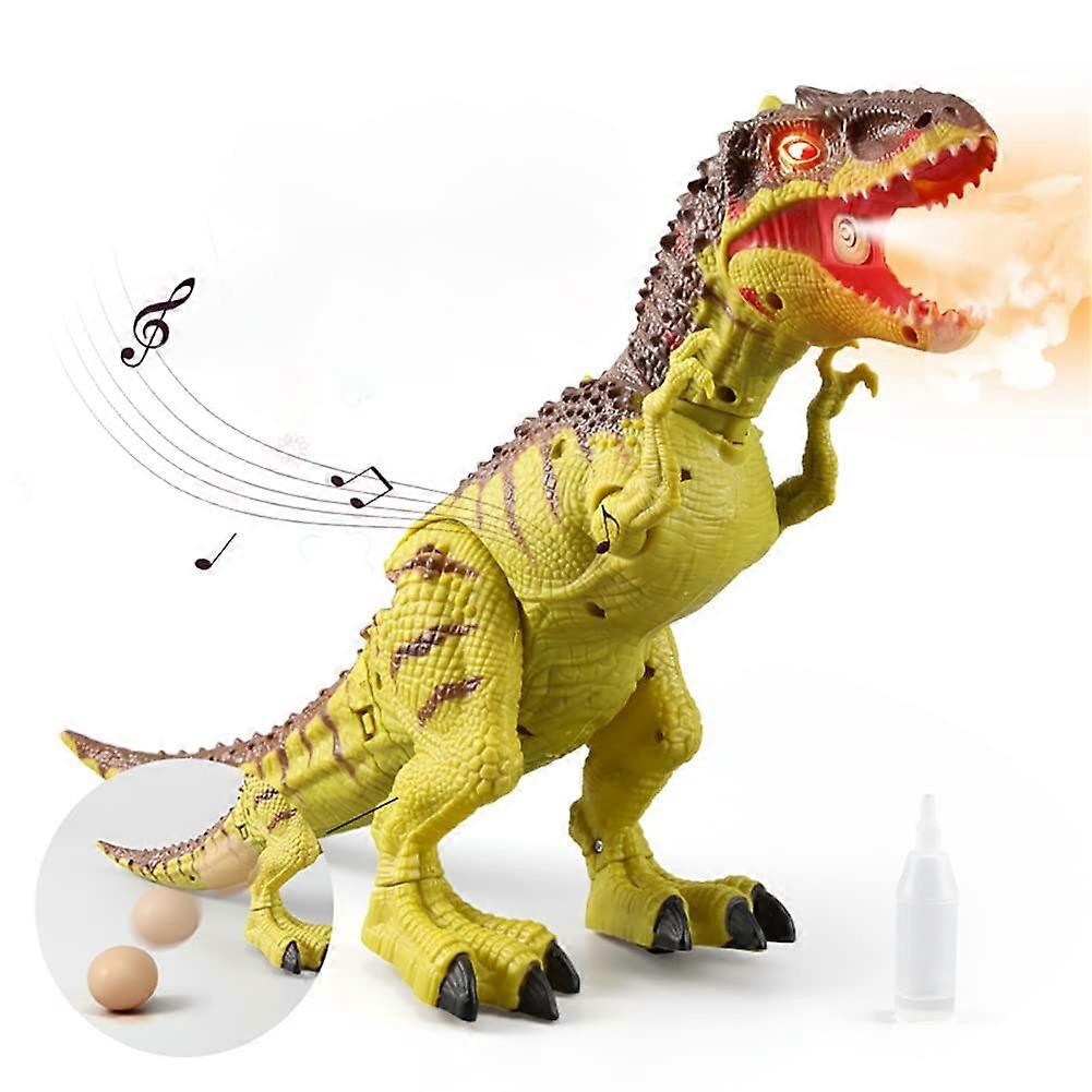 Dinosaur Toy with Dino Eggs, Electric Dinosaur Robot Roar and Glow, Walking Dino Figures Toy, Children's Toy, Gifts for Boys Yellow