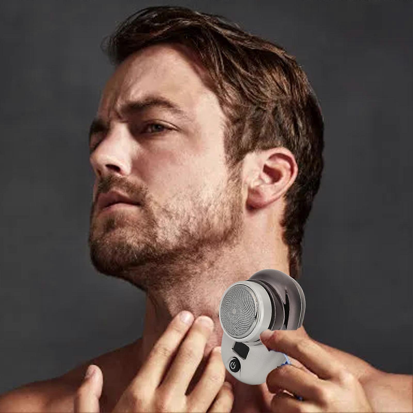 Electric Mini Beard Trimmer USB Rechargeable 300mAh Black Silver