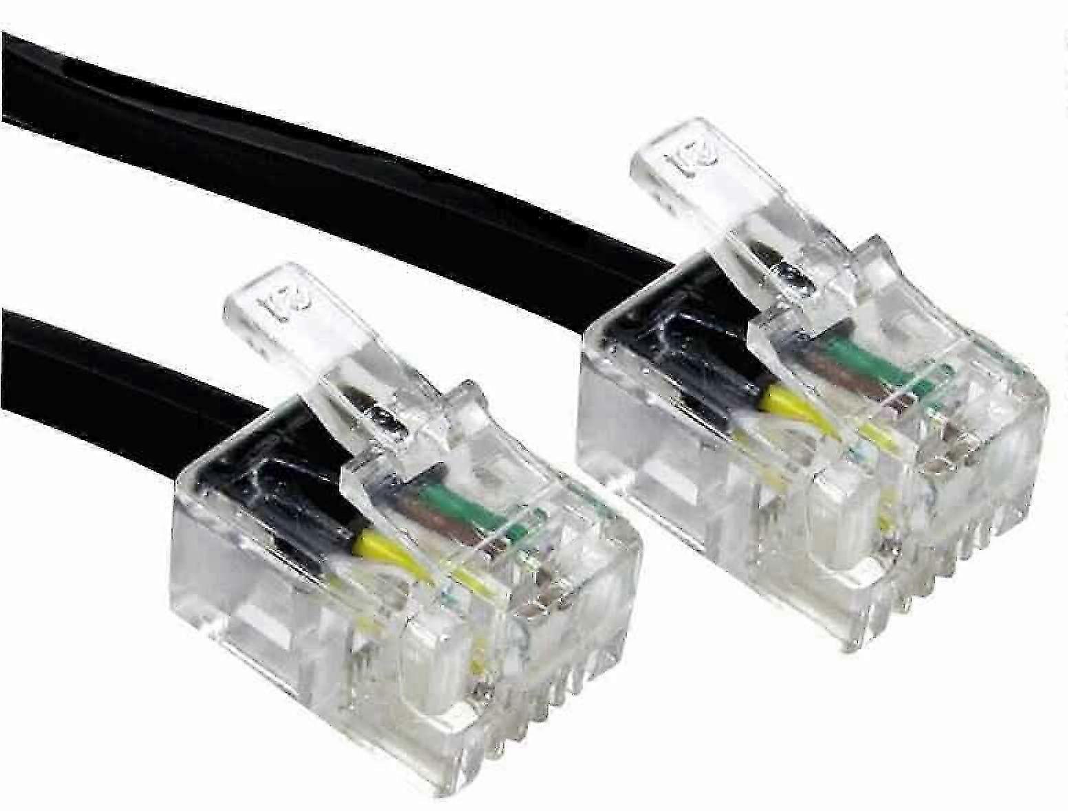 Câble modem noir de 30 m avec compatibilité RJ11 prise à prise pour divers appareils