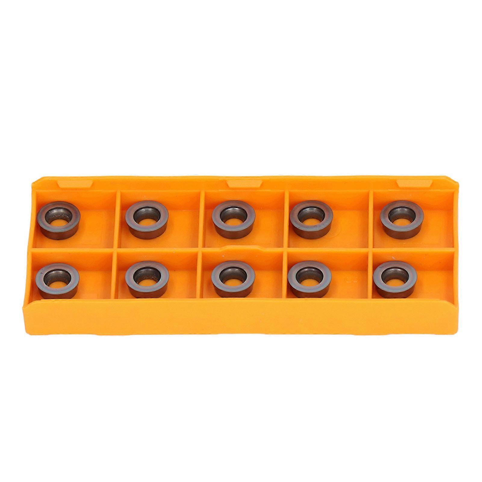 10Pcs Turning Insert Cemented Carbide Blade Round Lathe Cutter Milling CNC Tool Set Kit