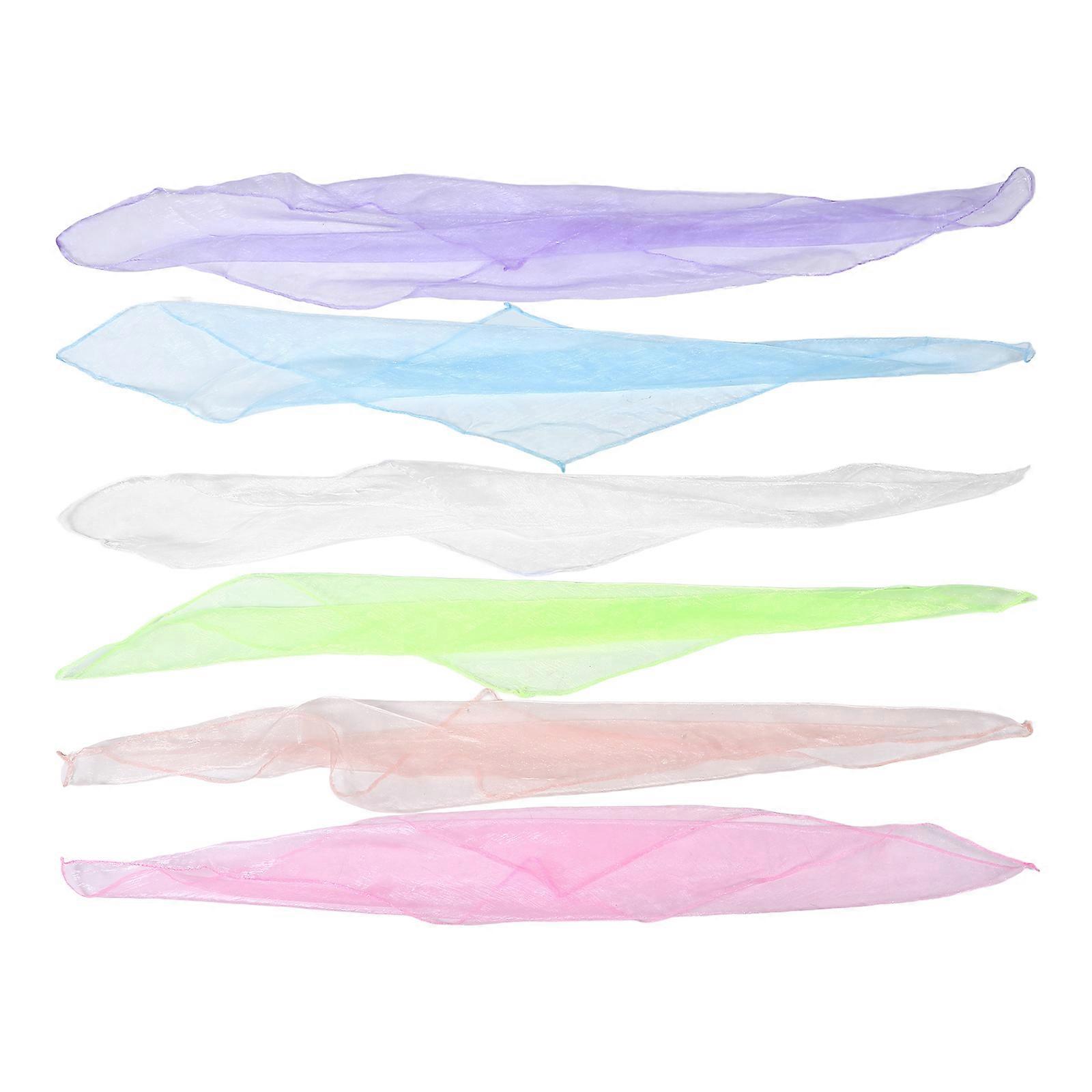Candy Color Chiffon Scarf For Toddler Dance Props Lightweight Visual Appeal Addition 58.00X58.00CM Square 6Pcs