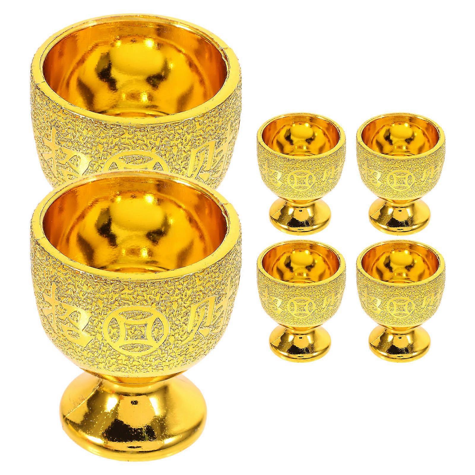 Buddha Offering Cups PP Plastic 5.00X4.50X4.50CM Capacity 30ML Decorative Style 6Pcs