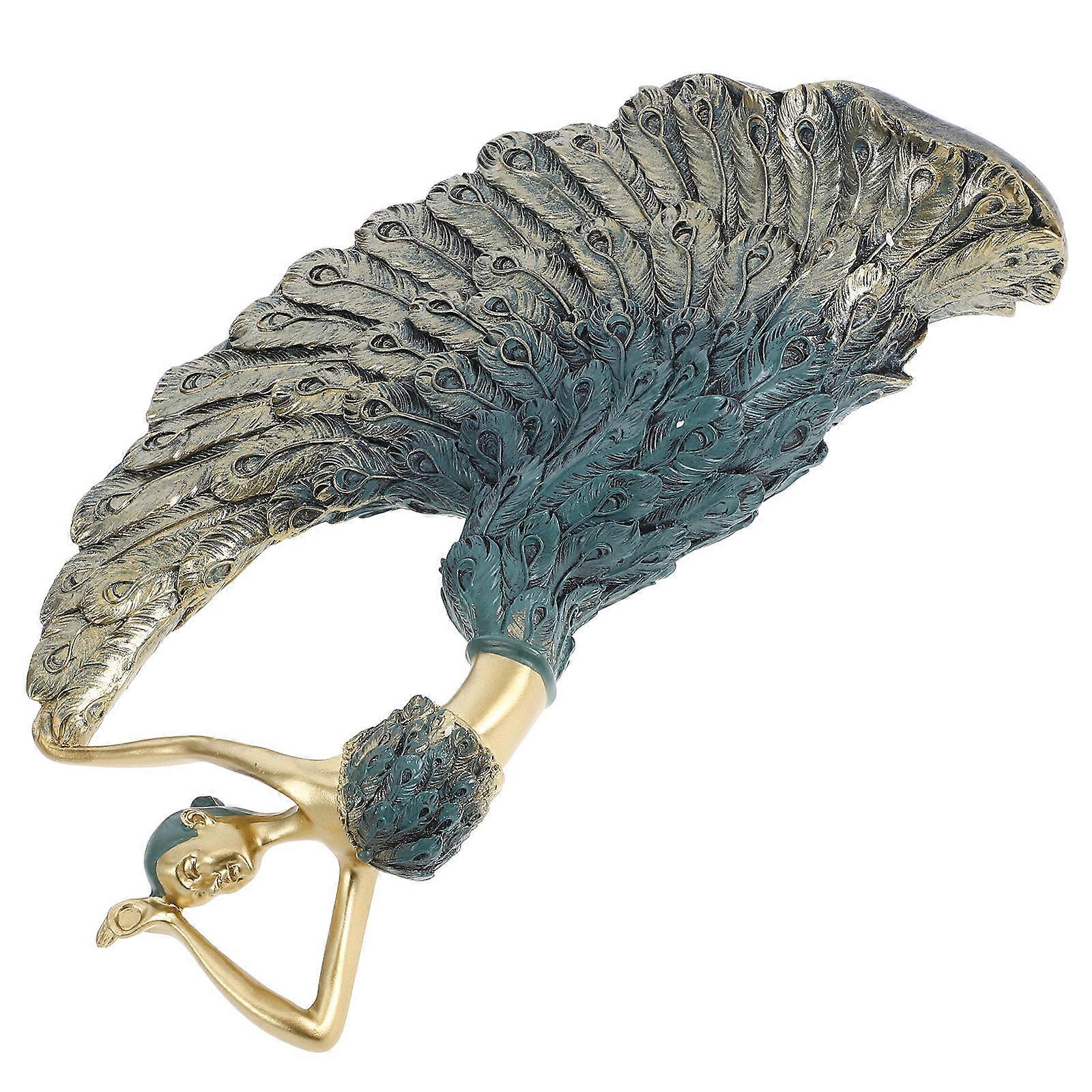 1pc Elegant Dancer Figurine Home Decor (Golden, Blue)