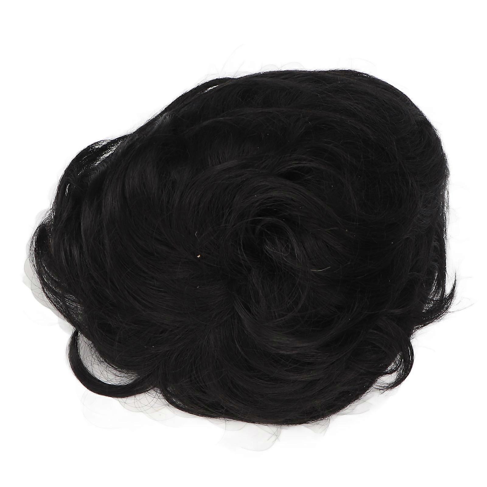 Women Short Curly Wig Black Color Breathable Net Firmly Wear False Hair Wavy Wigs