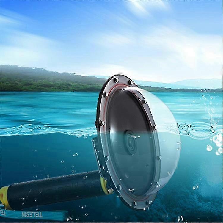 2025 TELESIN GP-DMP-T05 30M Waterproof Dome Port Underwater Housing Case Cover with Floating Handle Trigger Compatible For GoPro Hero 7