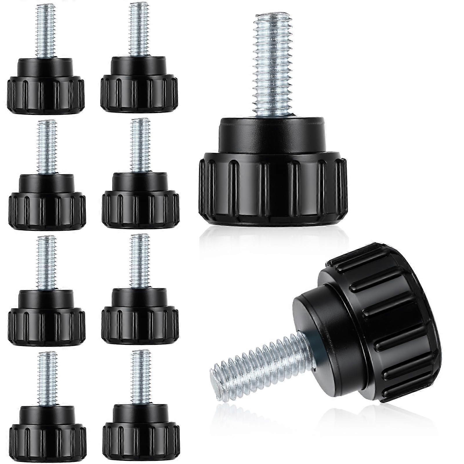 Pack of 10 Knurled Screws with Thread M4 x 10 mm, Carbon Steel Wing Screws with Round Handle Bolts for Machine Storage Box