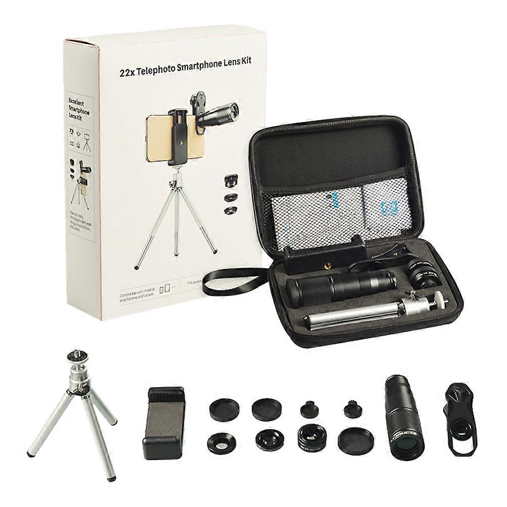 Wide Angle Lens Mobile Phone Camera Lens Kit Multi-resistant Coatings 10.5x3.3CM 1Set