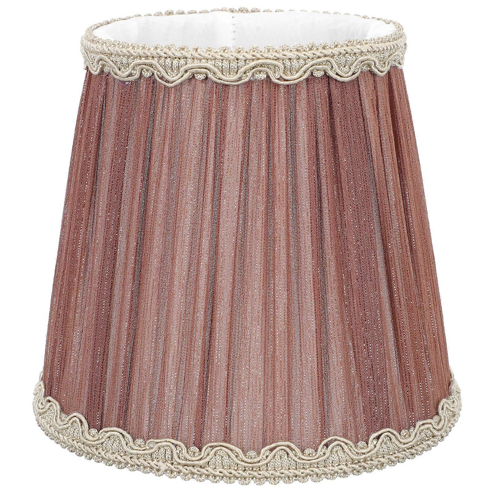 Tabletop Lamp Shade European Style Square Fabric Coffee 12X12CM Add Color for Bedroom Living Room 1Pcs