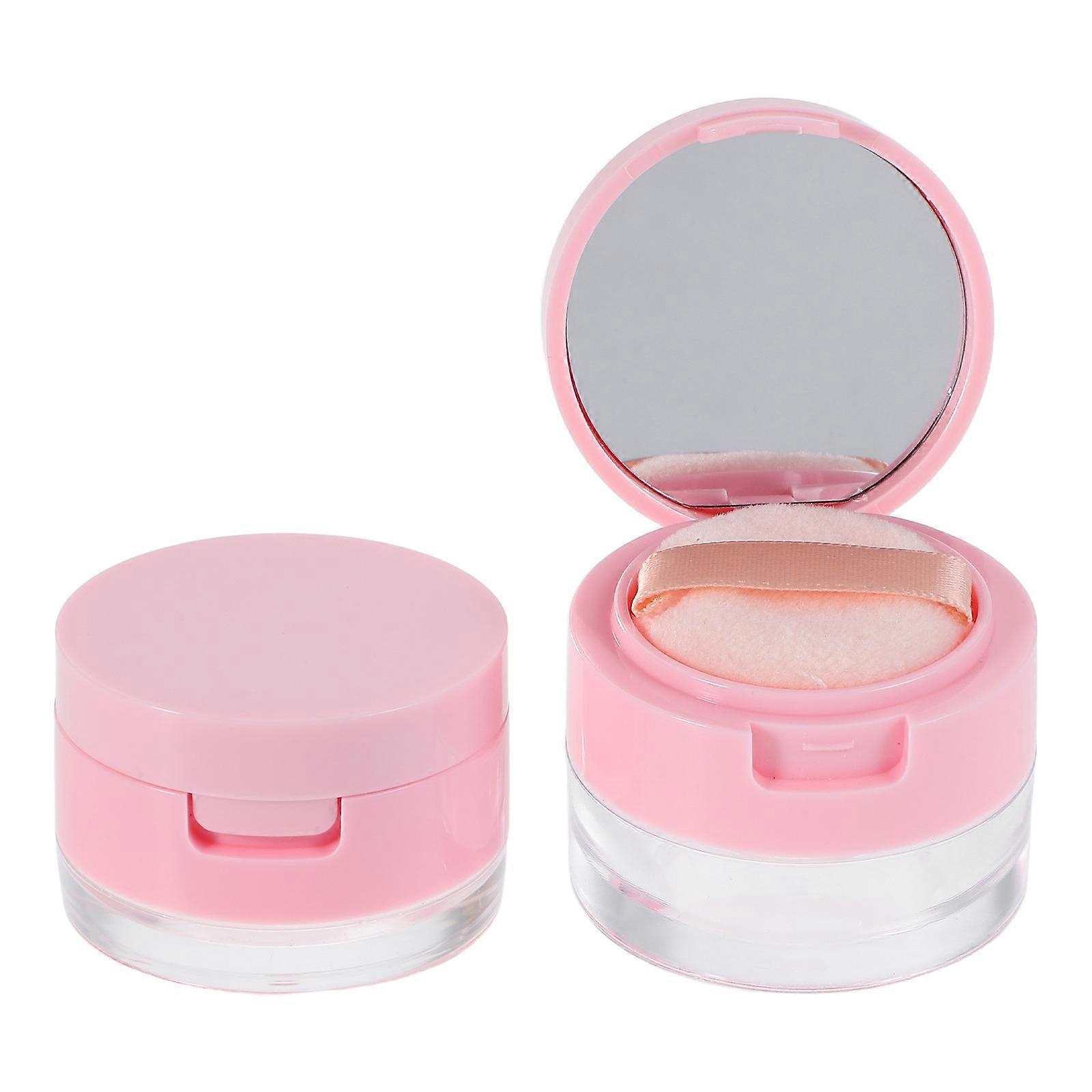 Plastic Empty Powder Case Travel Powder Container Portable Makeup Accessories 4.50X4.50X3.70cm 2Pcs