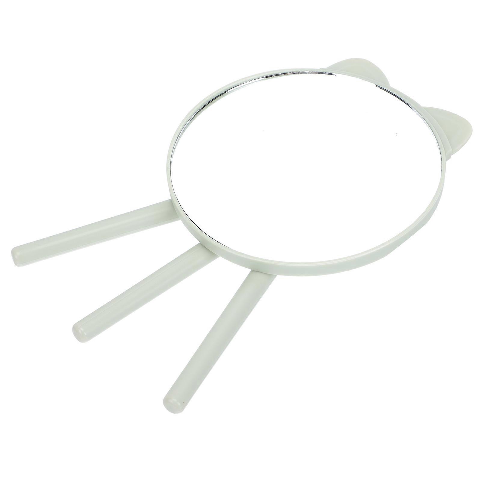 Small Travel Makeup Mirror Cat Ear Design Portable With Stand 24x14.5cm Glass 1Pcs