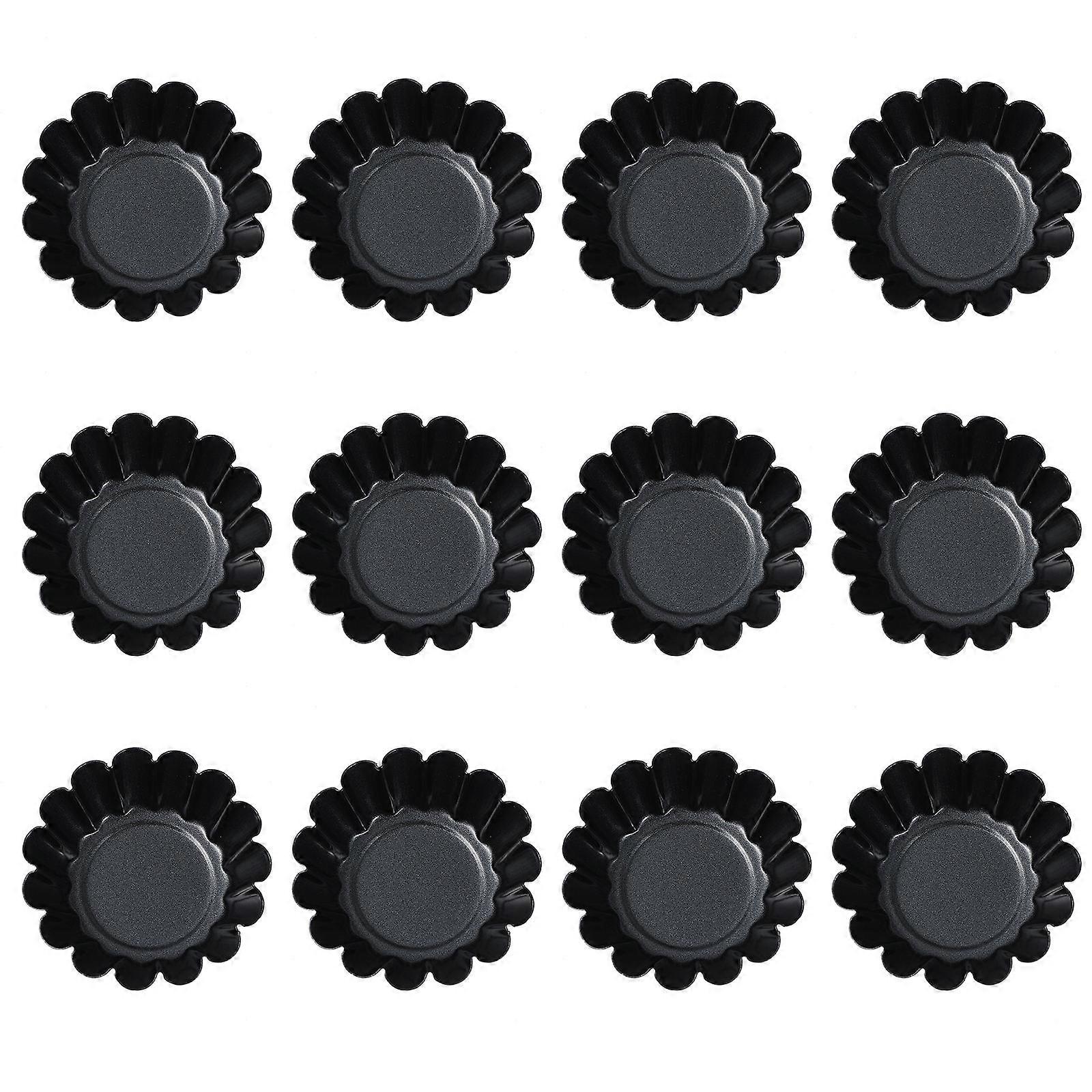 Non Stick Mini Pie Pans Muffin Baking Cups Carbon Steel For Diy Cooking 12Pcs