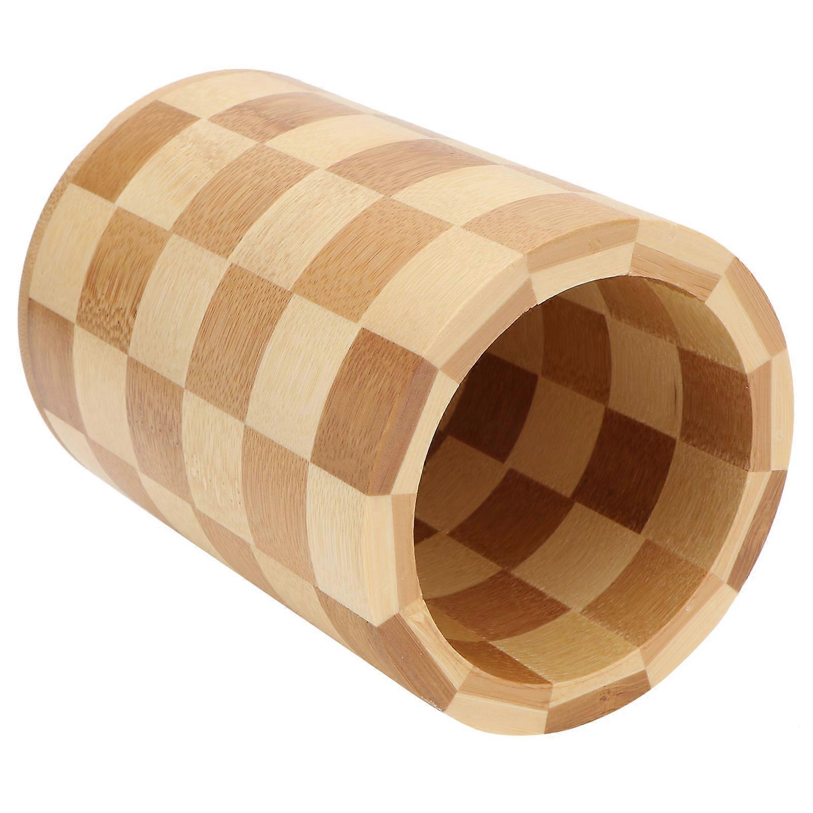 Bamboo Flatware Organizer for Chopsticks and Kitchen Utensils MultiUse Holder with NonSlip Base 10.5 x 5.5 x 4.5