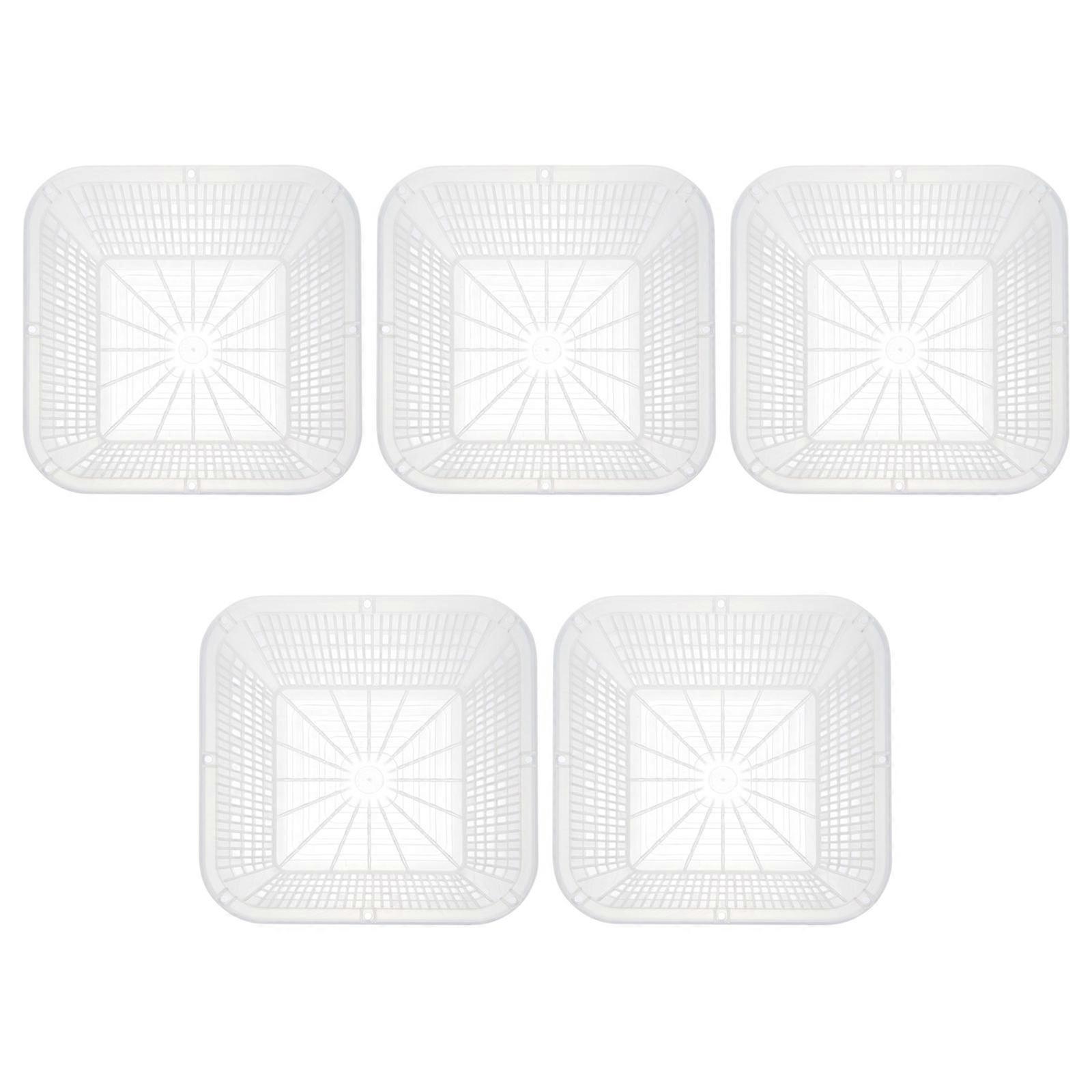 Orchid Pot With Holes Thickened Orchid Pots Set Plastic Baskets for Planting White 18.00X18.00X11.00CM Root Health Protection 5Pcs