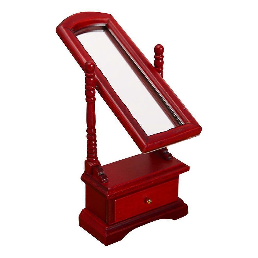 Red Mini Full Length Mirror for Kids Smooth Surface Safe Plastic Toy 1 Piece