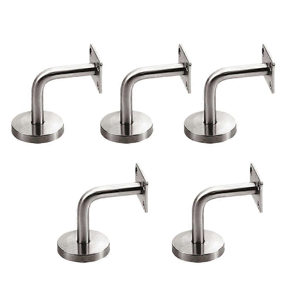 Stainless Steel Solid Wall-Mounted Handrail Bracket For Staircase, Heavy Duty Support Hardware, 5 Pack, Fixed Design, Ideal For Home And Office Use,