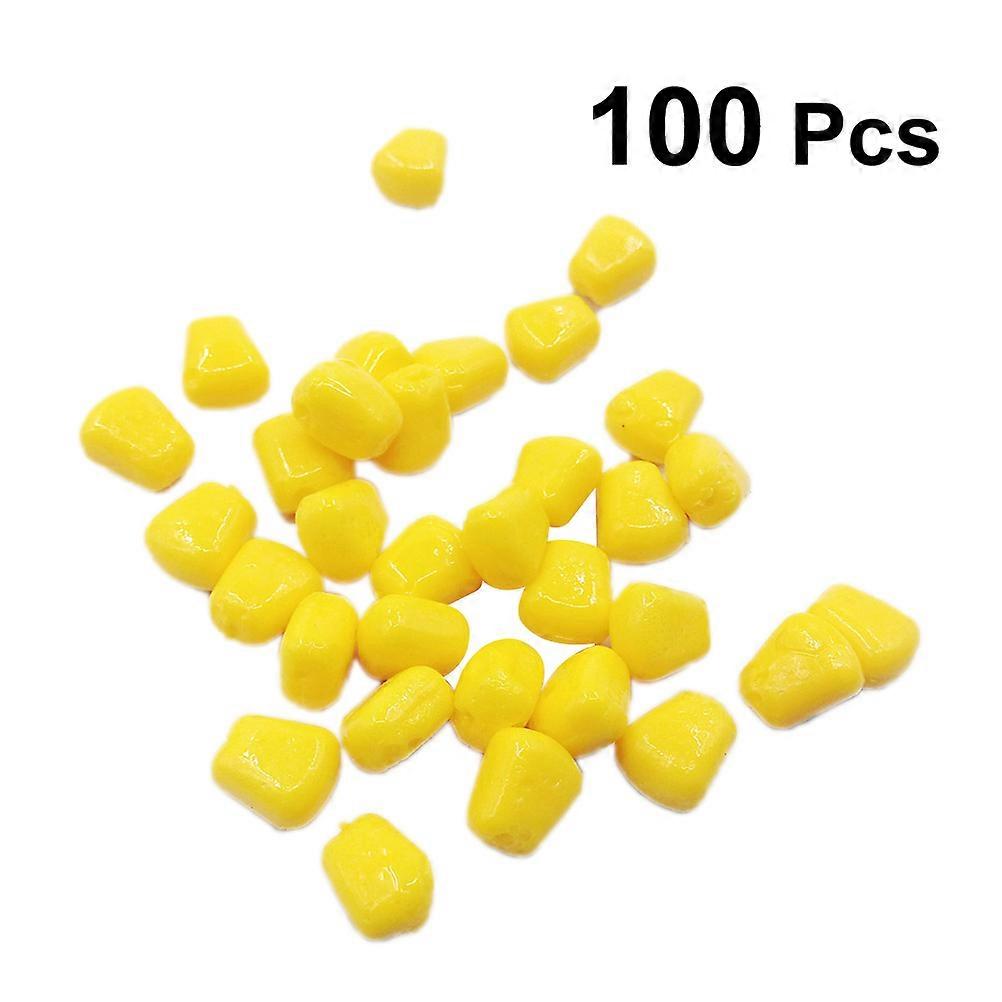 Simulation Corn Baits for Fishing Made of PVC Yellow Color Lifelike Appearance 100pcs in One Bag