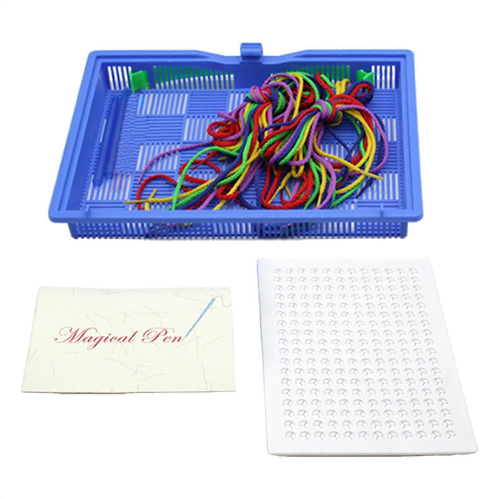 Threading board for kids, portable weaving drawing board – colorful educational toy