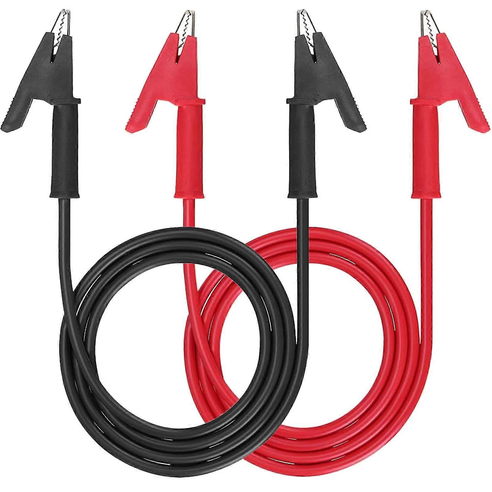 Crocodile Clip Test Leads 3.3 ft, Double-Sided Alligator Clip Wire Cable with Insulator for Electrical Testing, Flexible Copper