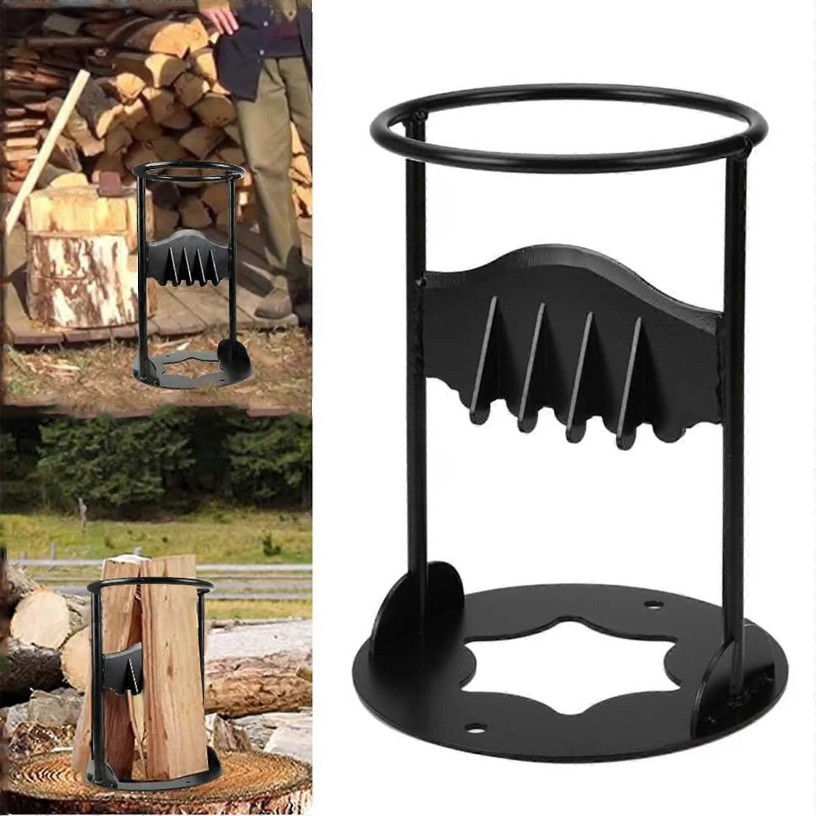 Removable kindling starter, small cast iron log splitter, sturdy manual wood splitter, suitable for home, camping, and fireplaces.