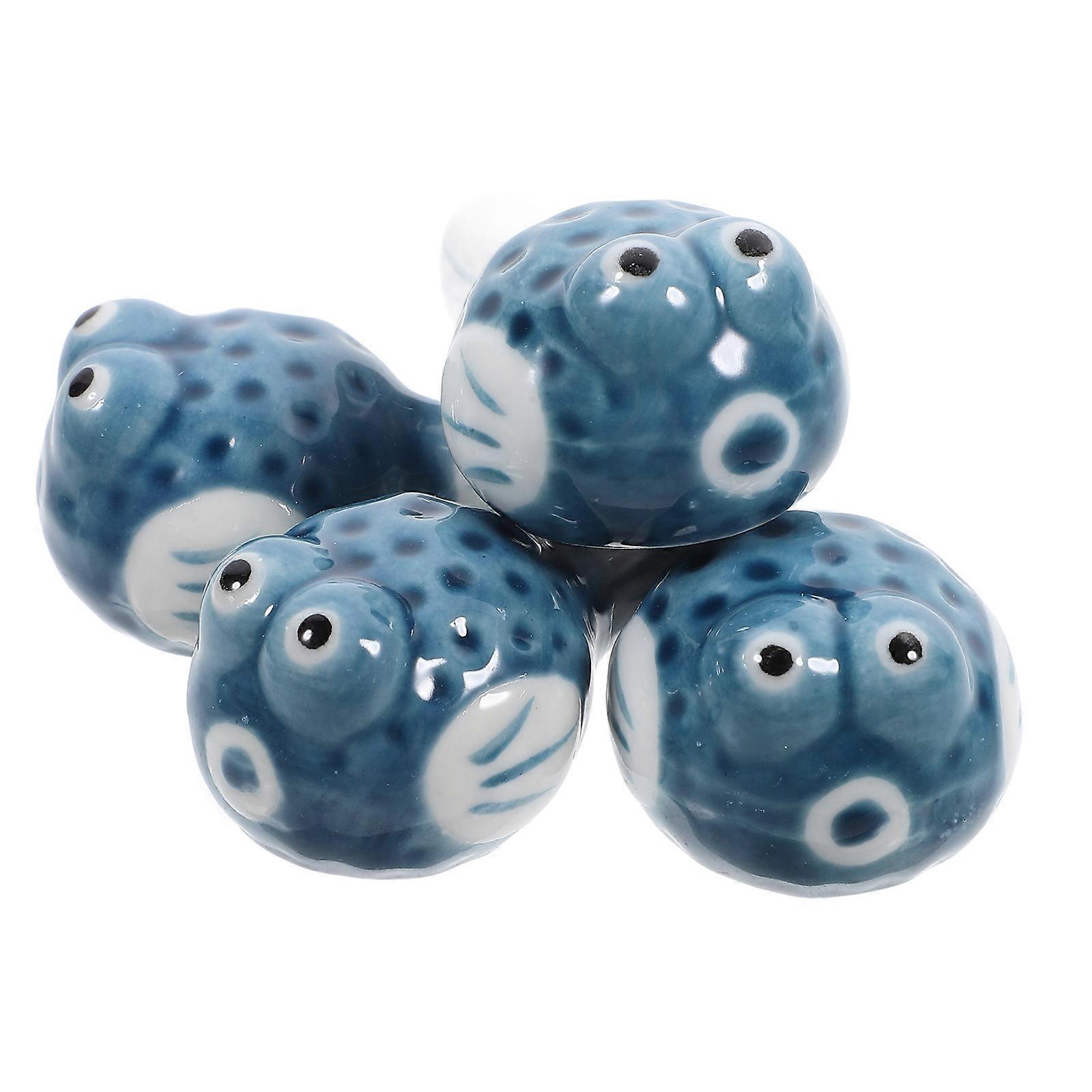 4Pcs Fish Shape Japanese Chopstick Holder Ceramic Tableware Holding for Dining Table Decoration