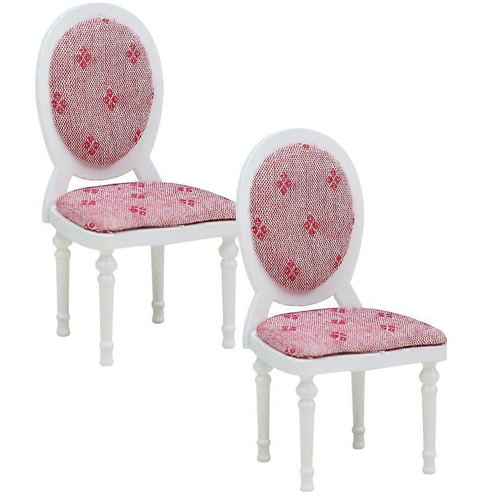 בית בובות מיניאטורית כורסה מיני ריהוט בית סט עיצוב מסורתי מתנת חג לבן 5.3x4.5x10.1 ס"מ