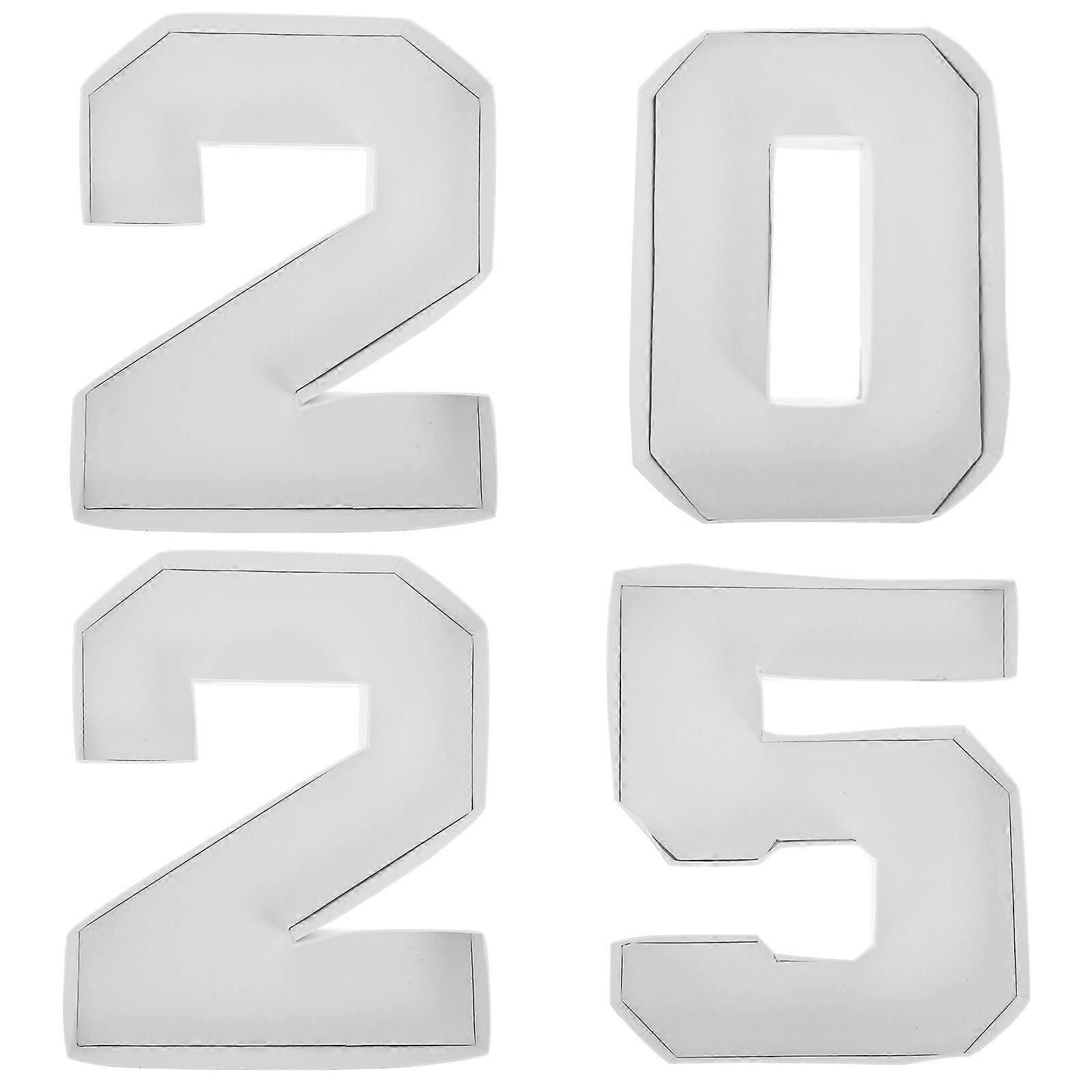 Sweets Serving Box Number Shape Candy Holder for Graduation Party White 4Pcs