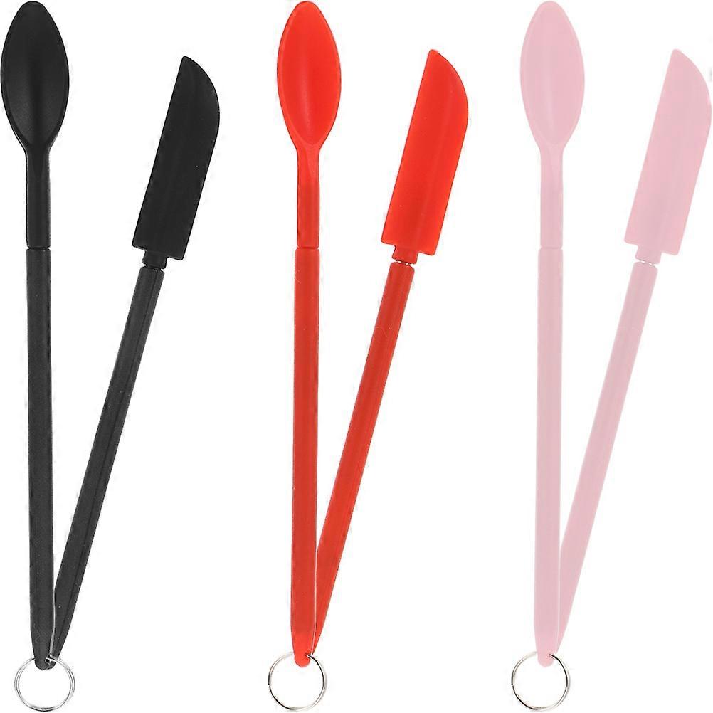 Makeup Spoons Spatula Silicone Mini Set Home Use Women 3Sets