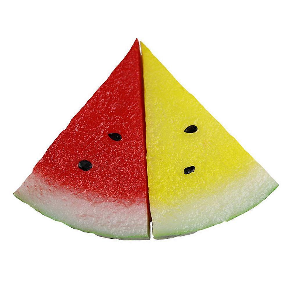 2pcs Plastic Watermelon Slices Models for Photo Props Artificial Watermelon Slices