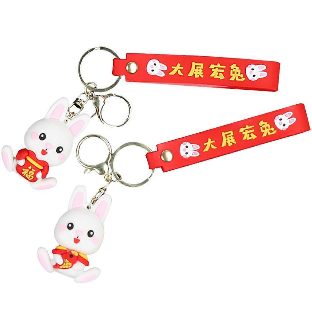 Creative Cartoon Rabbit Keychain with PVC and Metal Material Assorted Color Lovely Design for Decoration