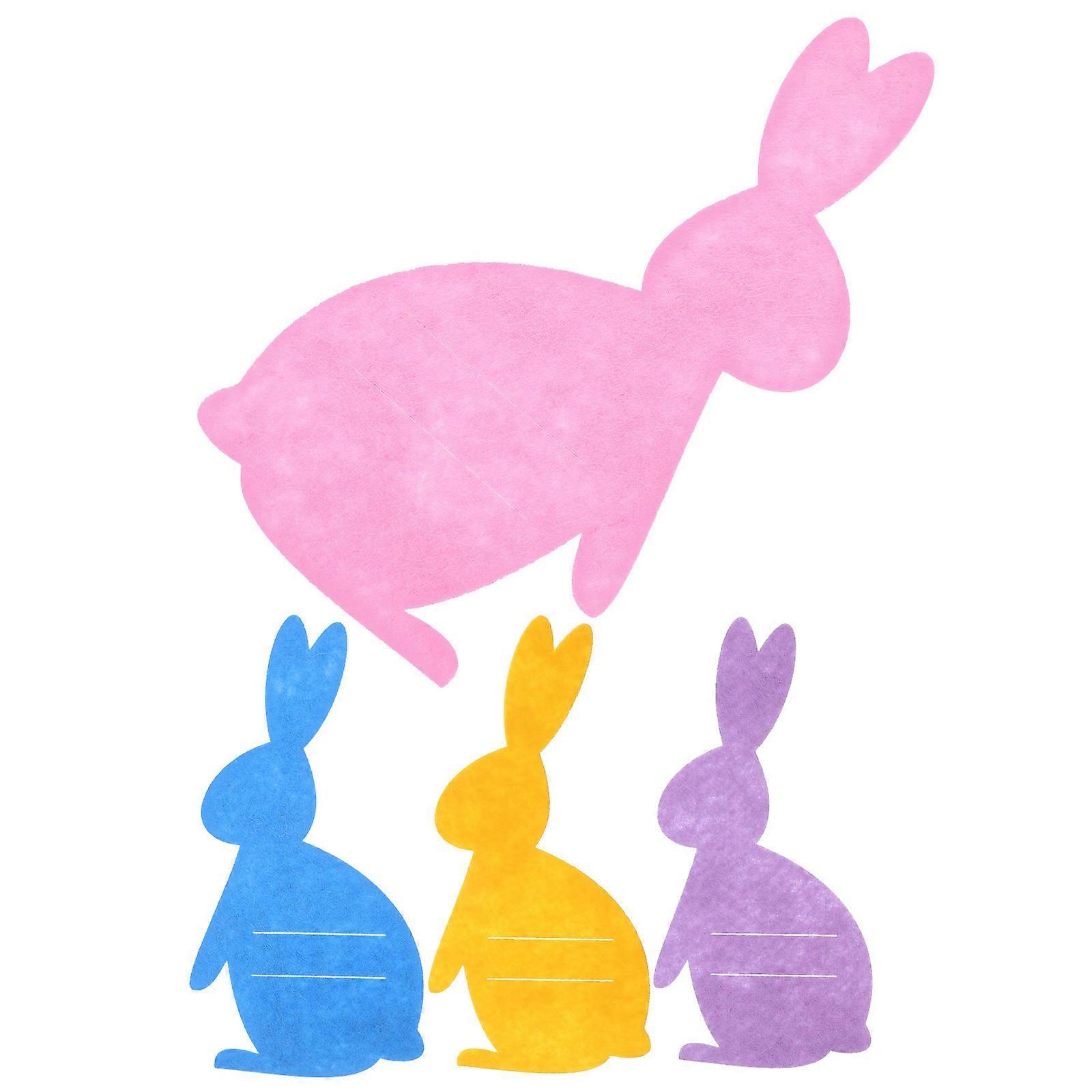 Bunny Shape Silverware Holder For Dining Table Easter Party Assorted Color Storage 4Pcs