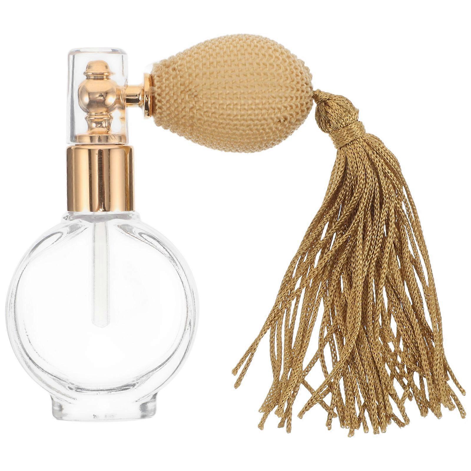 Fancy Perfume Bottles Small Clear Pump Vintage Refillable Glass Bottles for Makeup Tool 1Pack