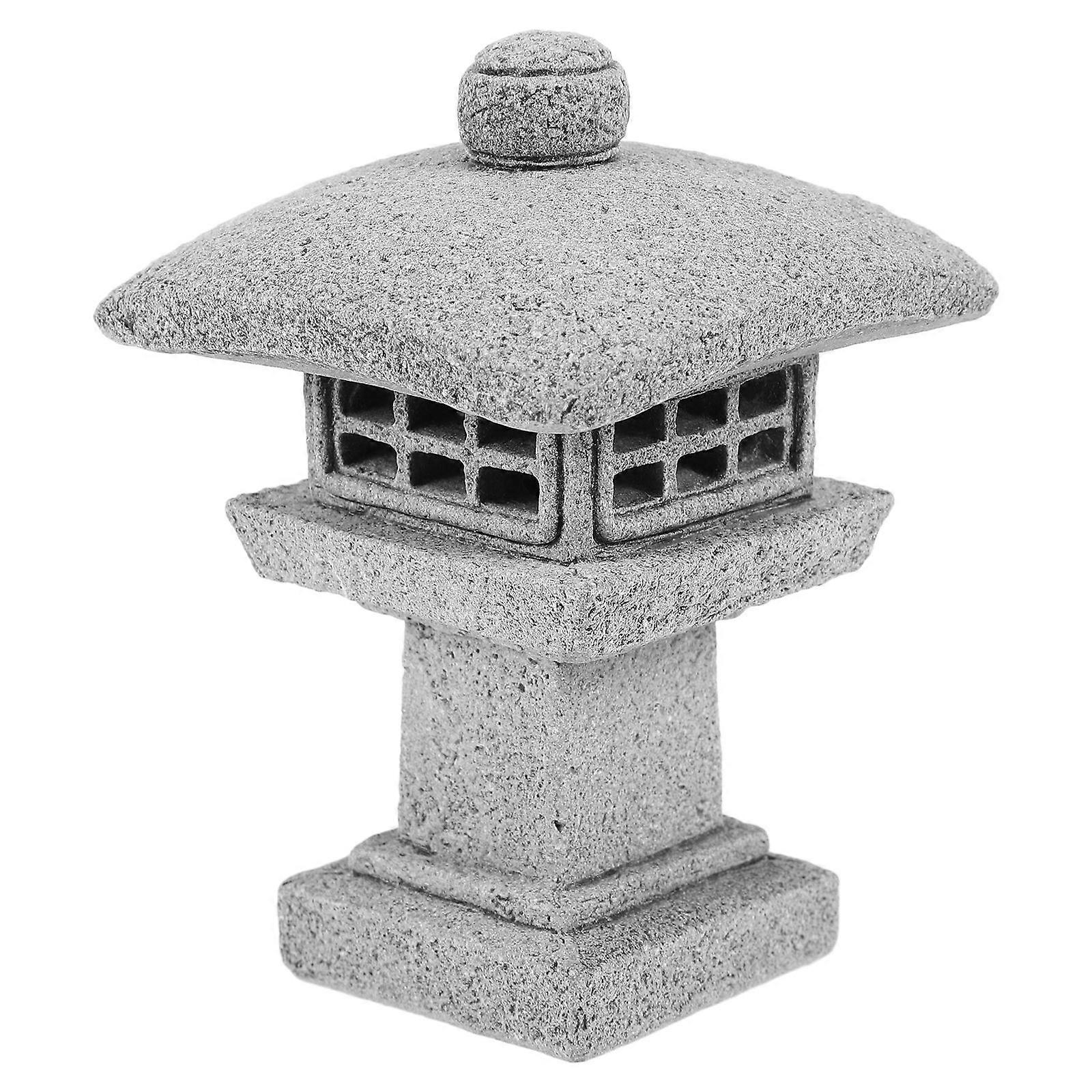 Grey Bluestone Mini Pavilion Statue for Decoration with High Simulation and Fine Workmanship 3.5x2.5x5 inches