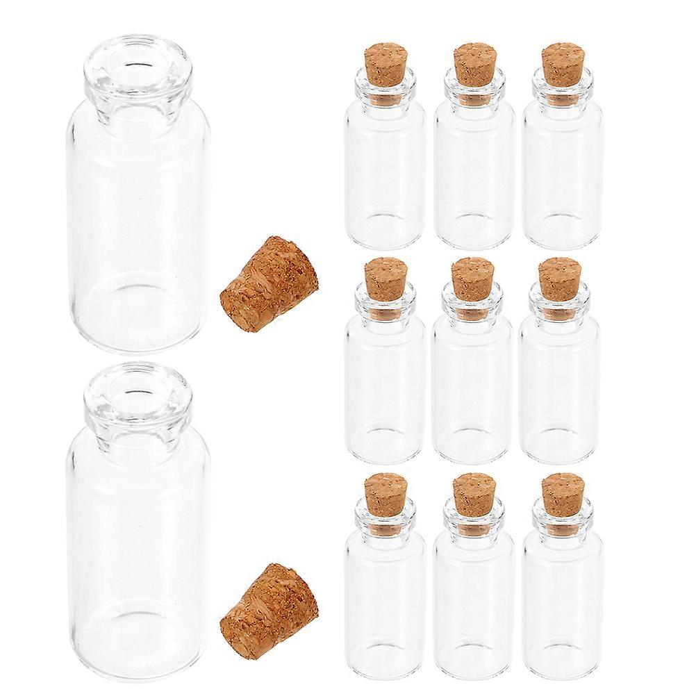 12Pcs Clear Glass Bottles with Cork Stoppers for Storage and Decoration Mini Wishing Bottles