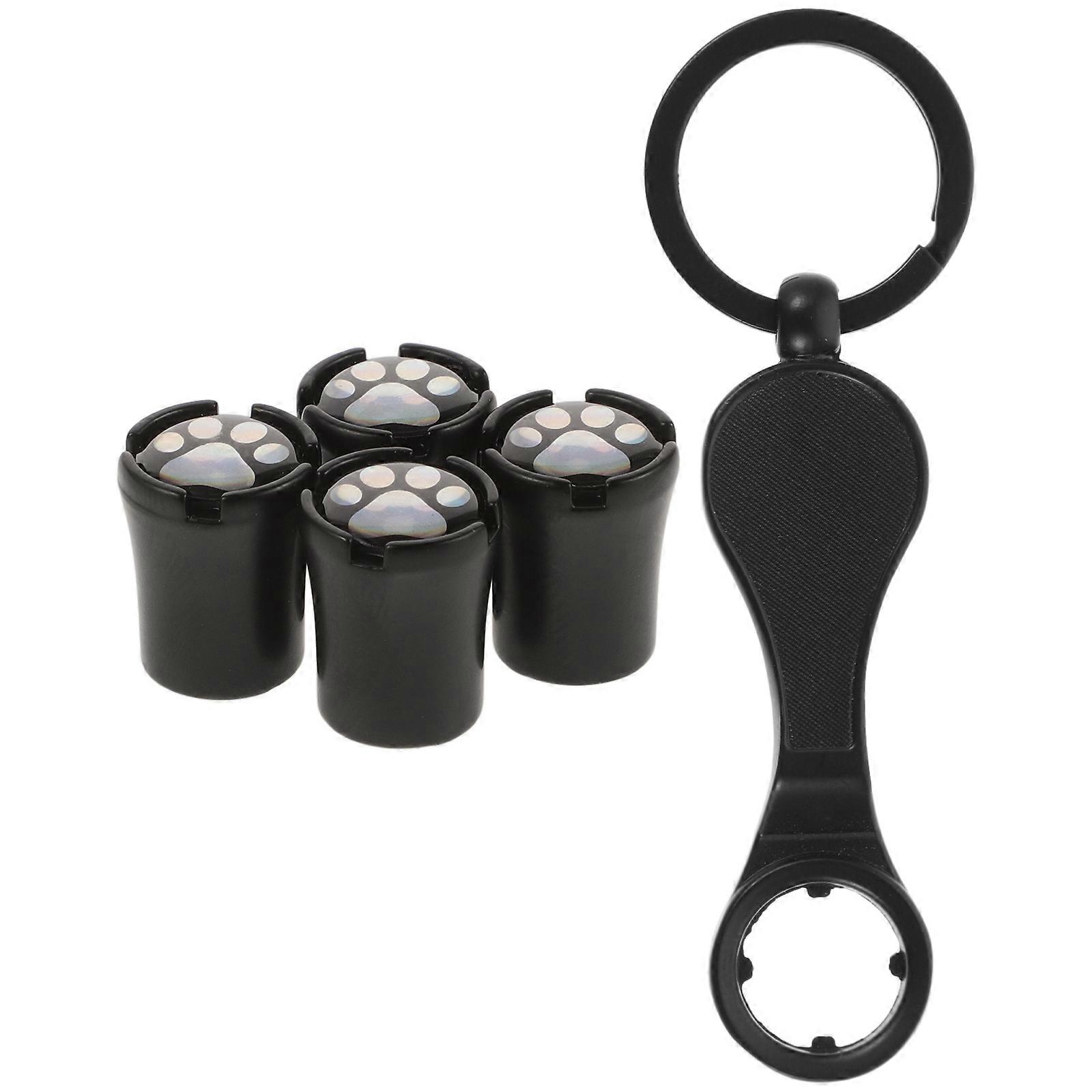 Tire Valve Caps 1Set Black Copper with No-Tool Installation for Car Use