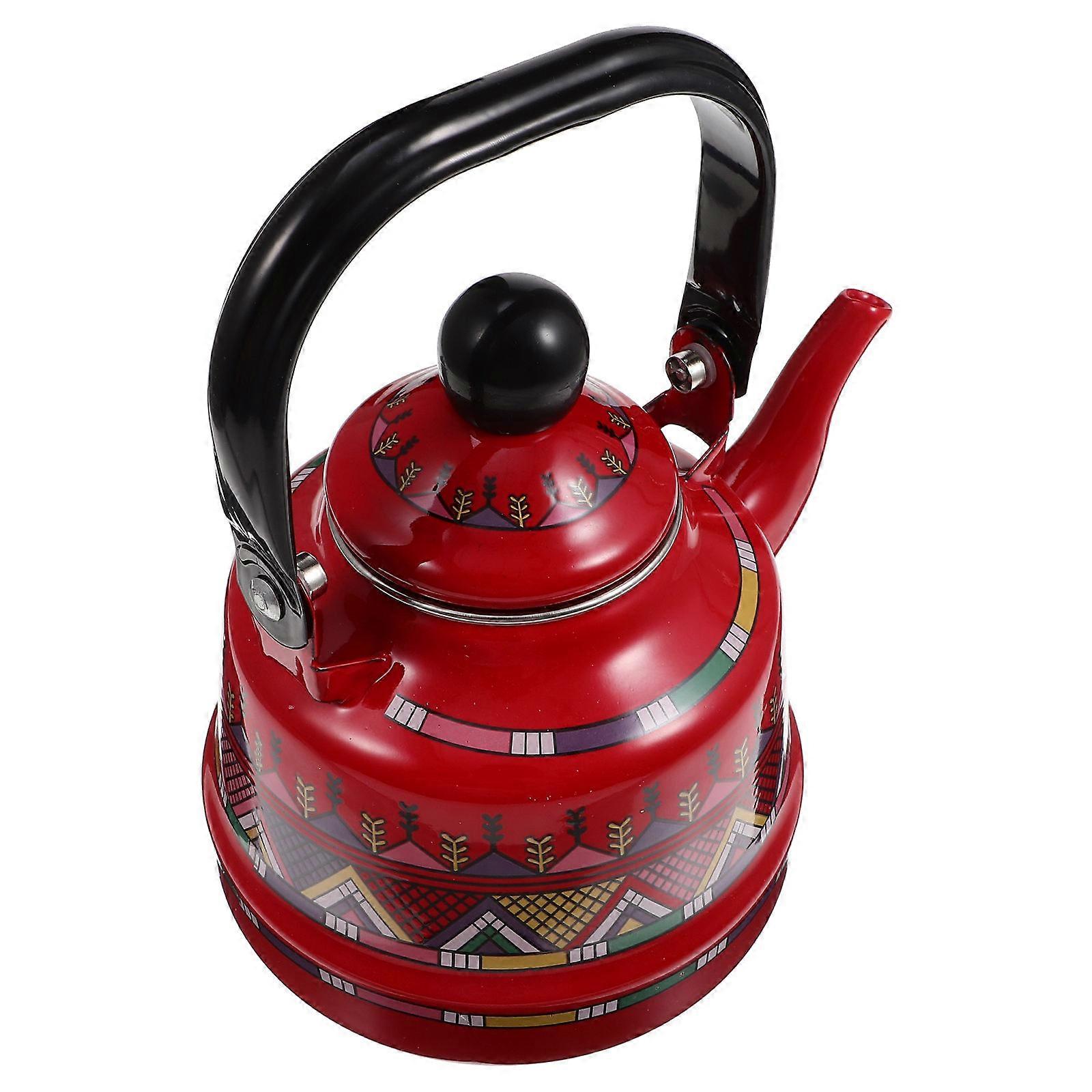 Enamel Tea Kettle Water Kettle for Home Camping with Wear Resistant Quality 1 Set