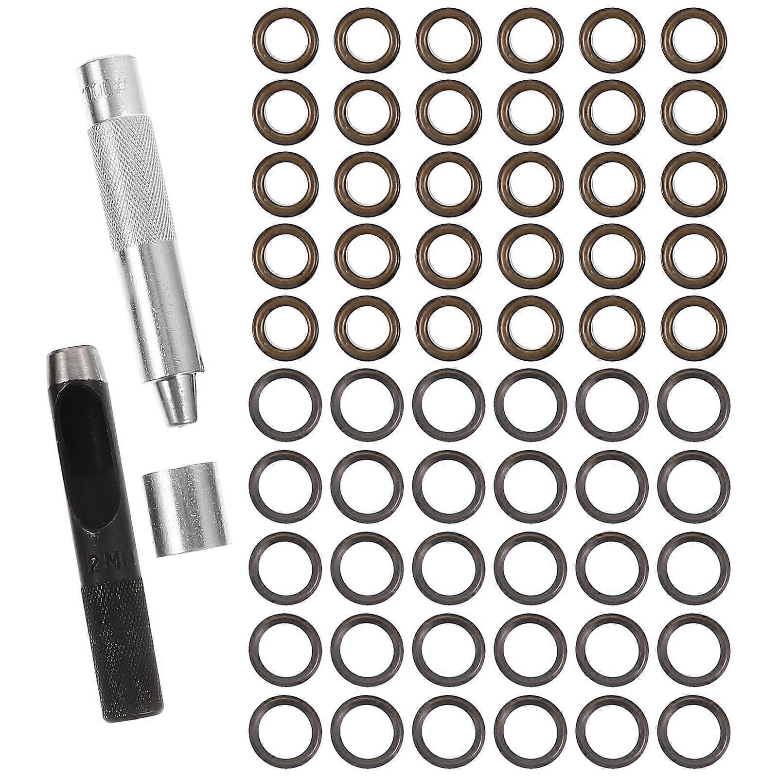 1 Box Grommet Kit with Eyelet Punch Tool for DIY Crafts – Durable Copper Grommets and Washers for Bags, Clothing, and Projects