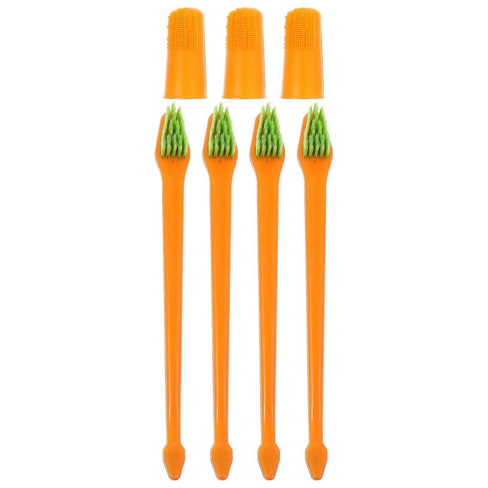 The **Pet Toothbrush Double Head Silicone Finger Brushes** is a pet oral care tool designed to make brushing your dog or cat's teeth easier, more