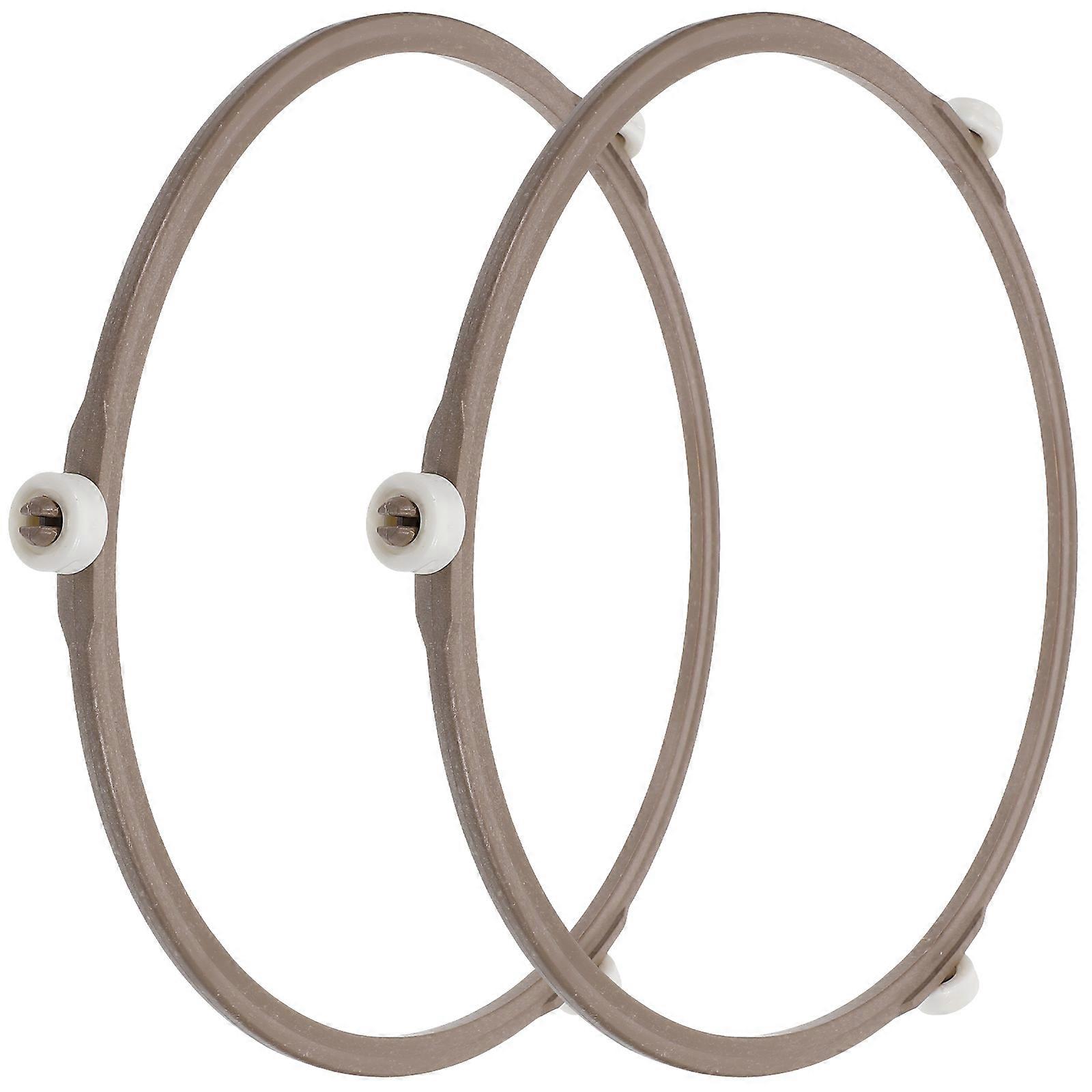 Microwave Turntable Ring with Wheels – Plastic Oven Tray Holder for Balanced Rotation and Even Heating – 2 Pack Replacement Accessory