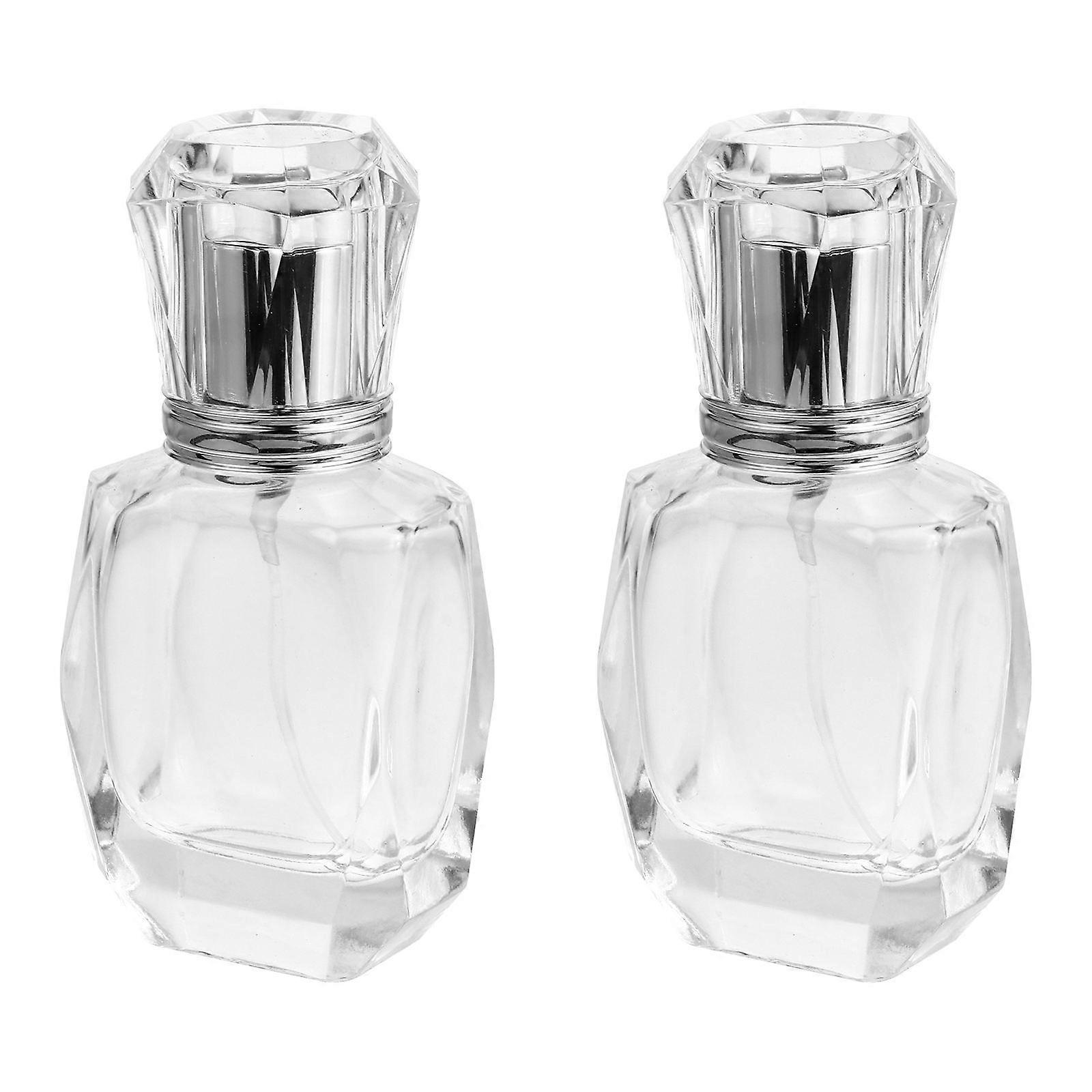 Empty Spray Atomizers Perfume Holders Round Tall 30ml Glass Leakproof 2Pcs Vanity Table