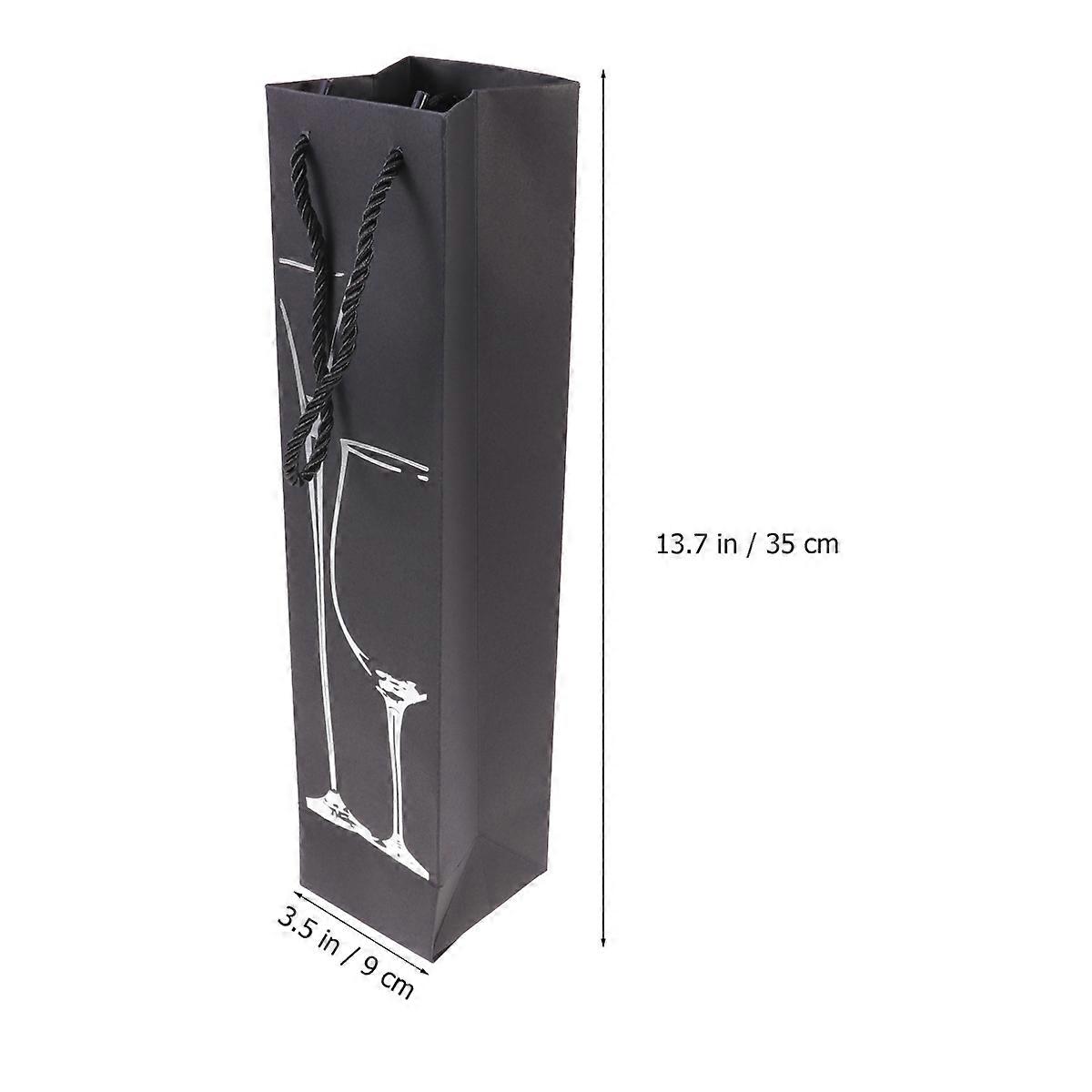 Silver Goblet Wine Bag Made of Paper Material with Twisted Handle for Easy Carry and Storage Use 12 pcs