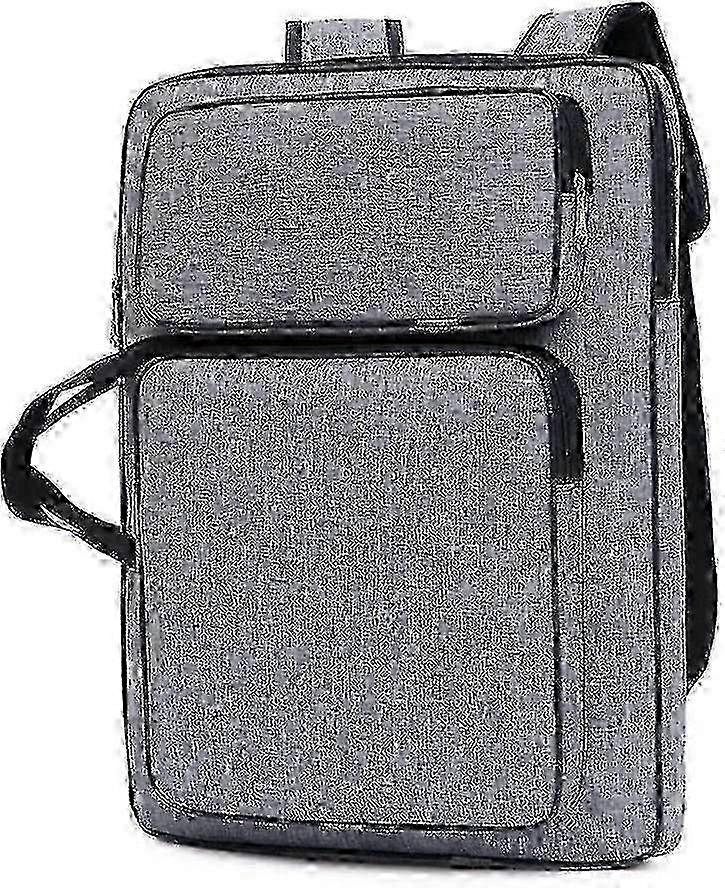 A3 Art Portfolio Case Artist Carry Bag With Handle Art Storage Bag Tote Bag Artwork Sktchbook Backpack Drawing Board Organizer(1pcs)(grey)