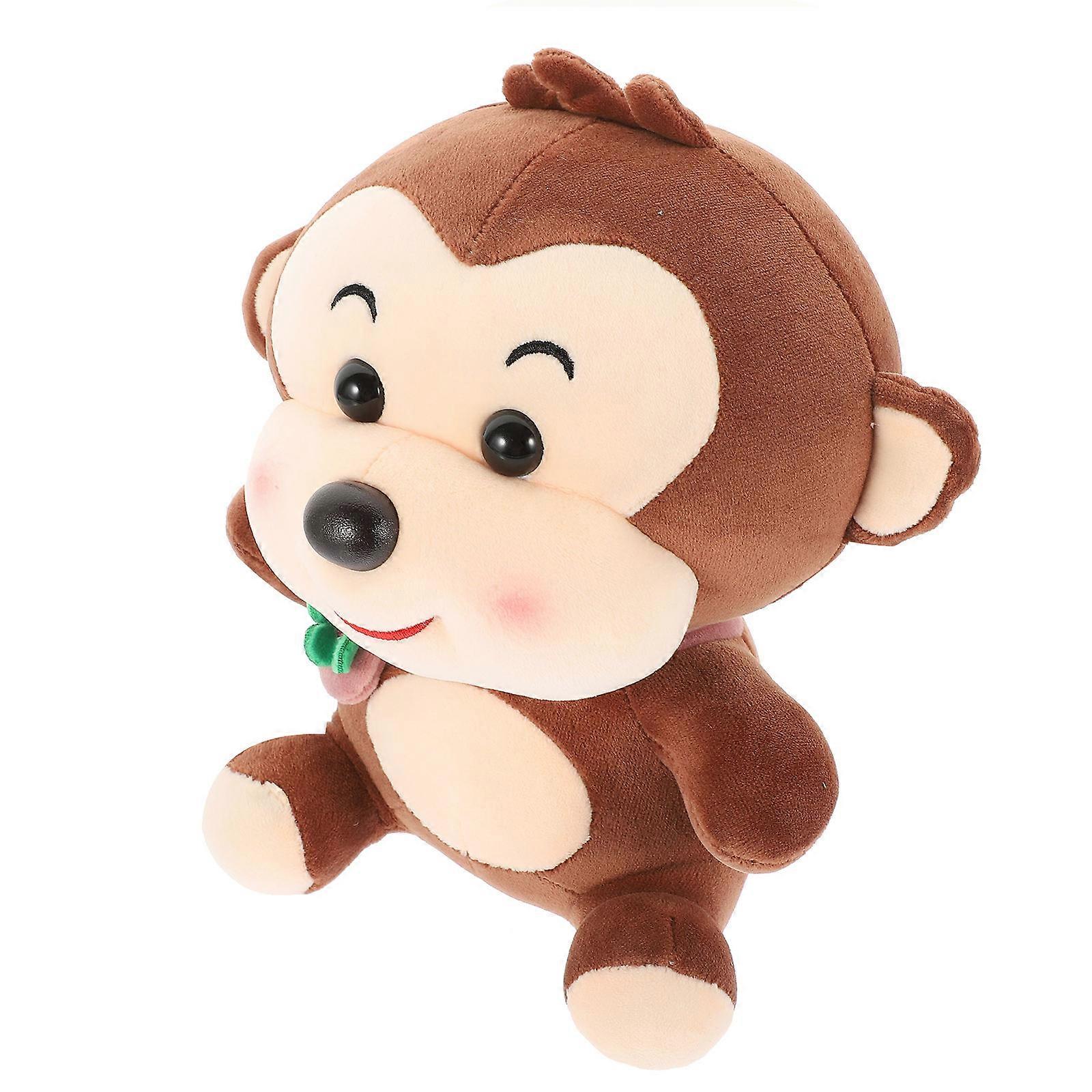 Adorable Monkey Shaped Plush Toy For Girls Plaything Coffee Color 1 Piece Sleep Companion