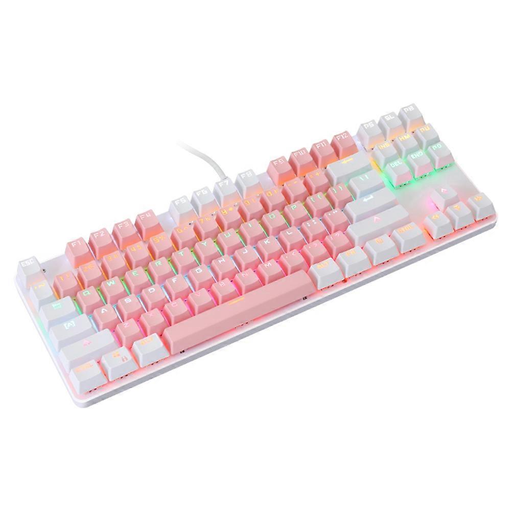 87-Key RGB Mechanical Keypad With Frosted Panel For Gamers 35.3X12.6X3.5CM Cool Colorful Light Effect 1Pack